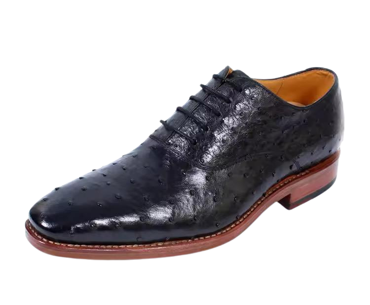 men's ostrich leather derby