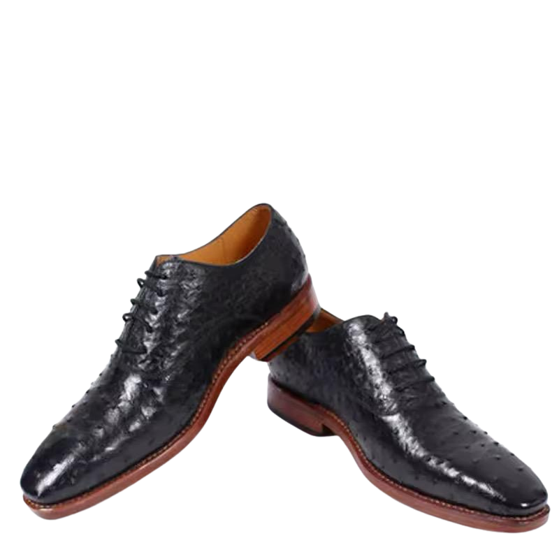 men's ostrich leather derby