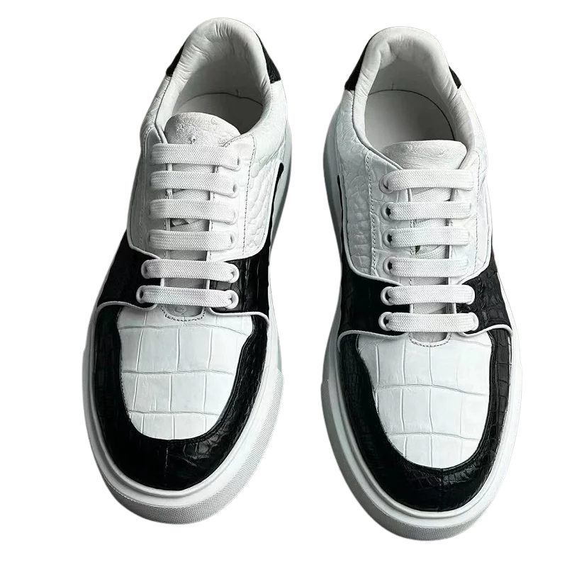 Crocodile Leather Bicolor Sneakers