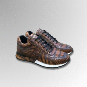 Crocodile Leather Handpainted Sneakers
