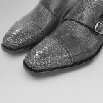stingray leather double monk