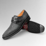 stingray leather monk strap shoes