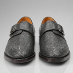 stingray leather monk strap shoes