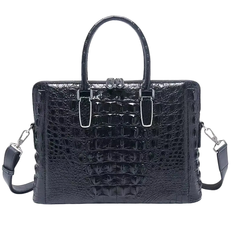 Crocodile Leather Office Briefcase-alt4