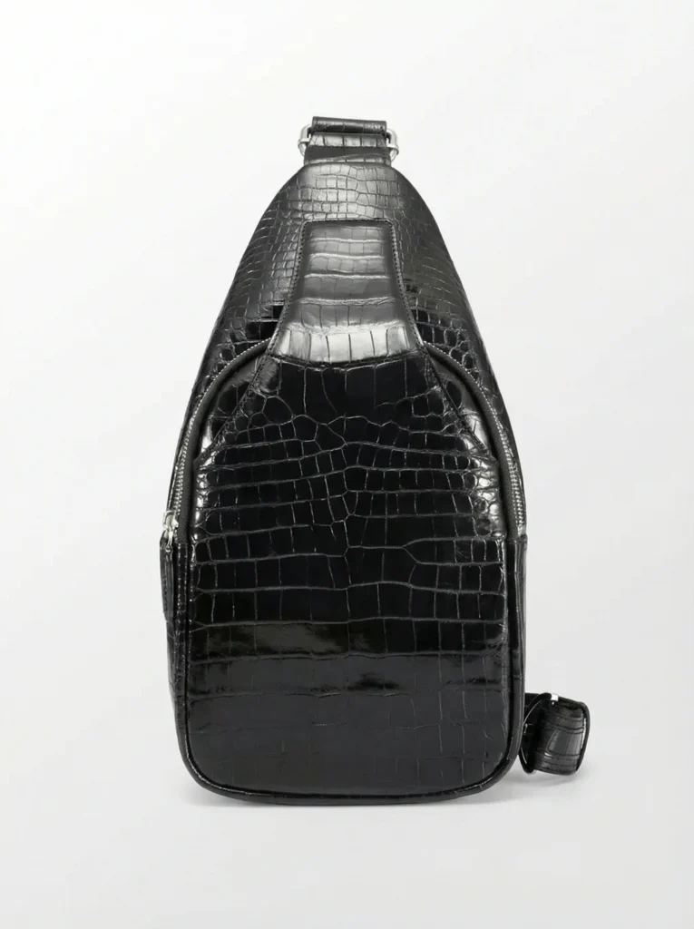 Crocodile Leather Sling Bag