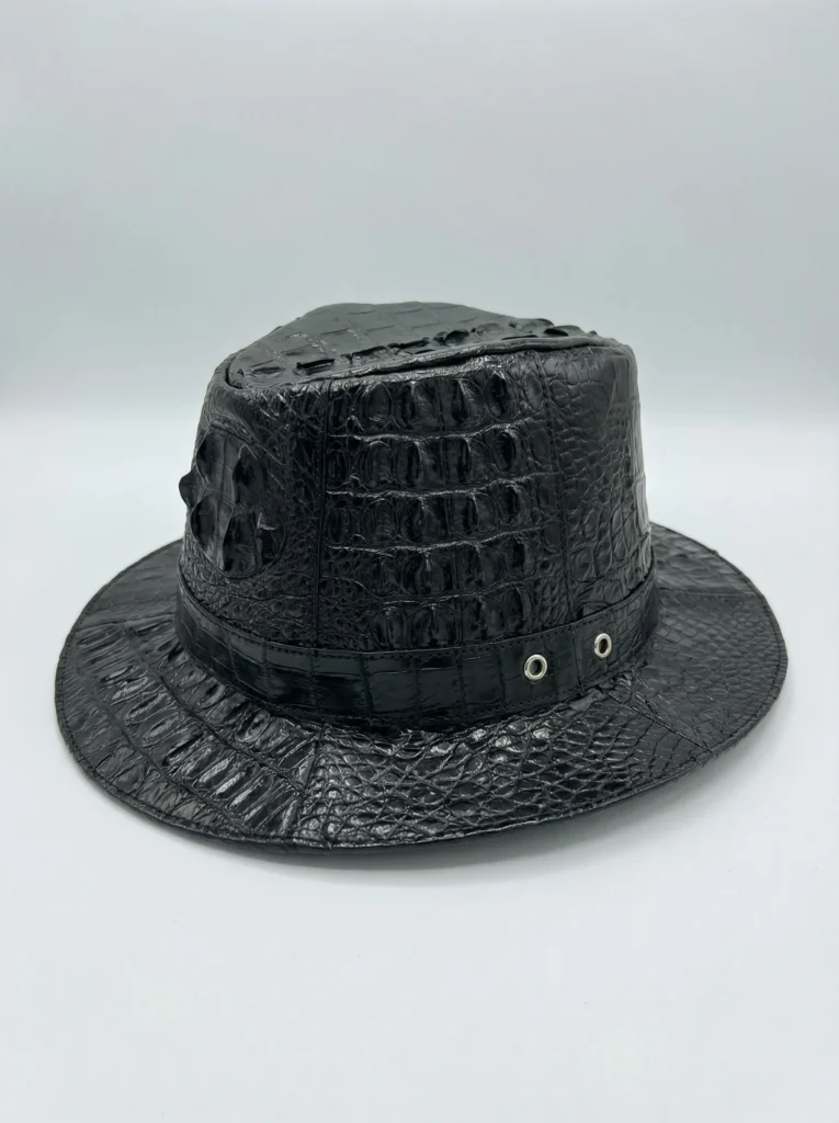 Crocodile Leather Fedora Hat