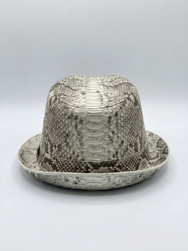 Python Snake Leather Fedora Hat