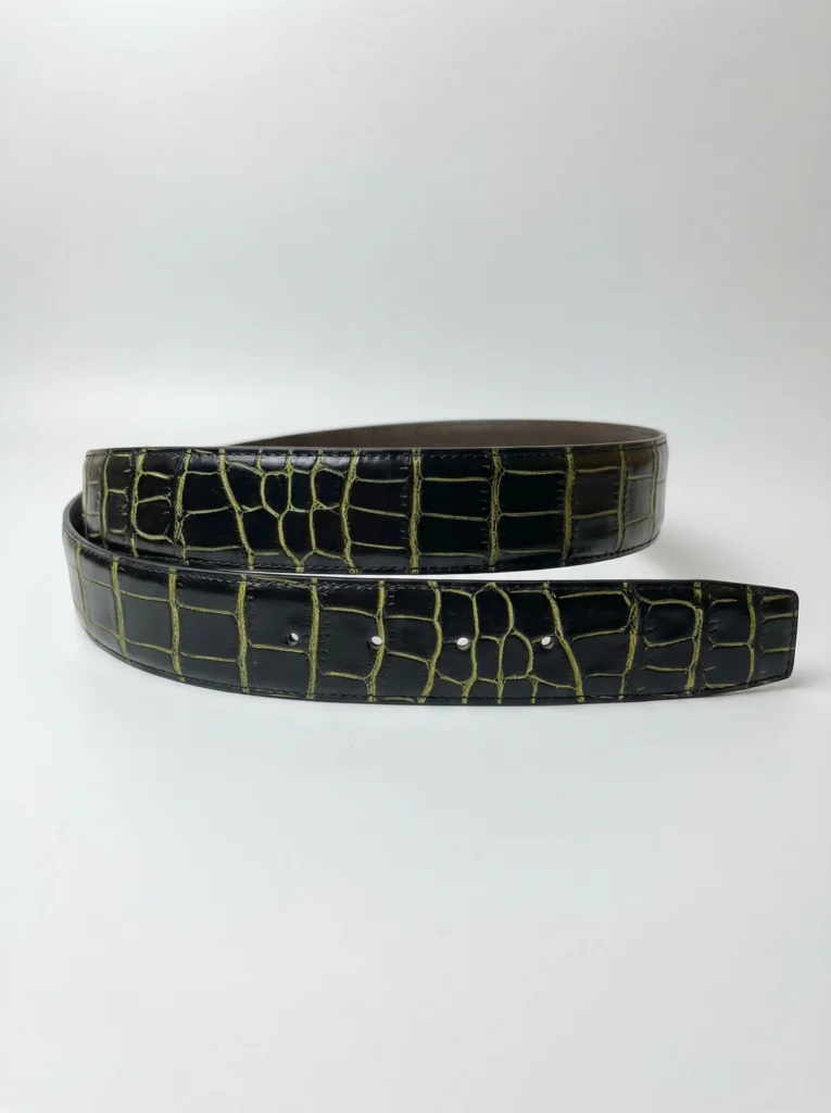 Handpainted Crocodile Leather Belt