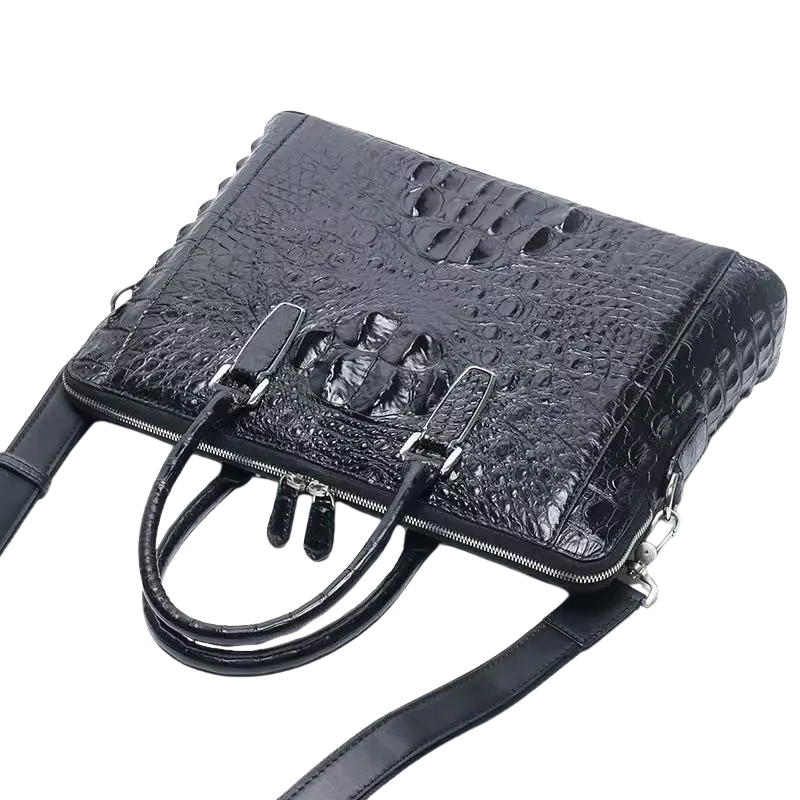 Crocodile Leather Office Briefcase-alt7