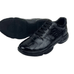 Black Crocodile Belly Skin Sneakers-alt4
