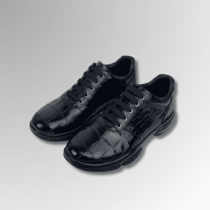 Black Crocodile Belly Skin Sneakers