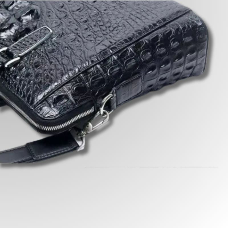 Crocodile Leather Office Briefcase-alt9