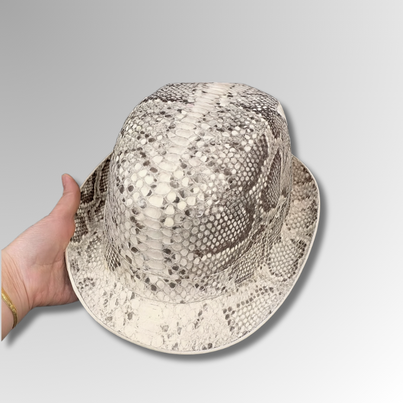 Python Snake Leather Fedora Hat
