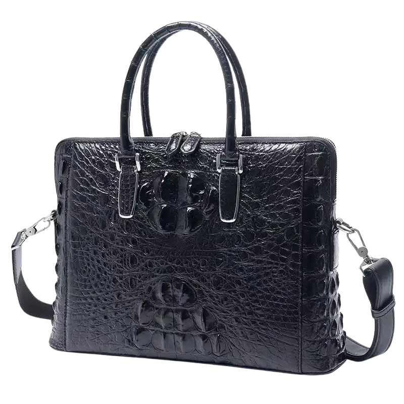 Crocodile Leather Office Briefcase-alt2