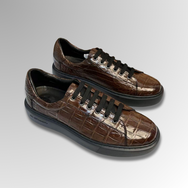 Brown Crocodile Sneakers-alt3