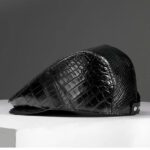 Crocodile Belly Skin Beret Hat-alt6