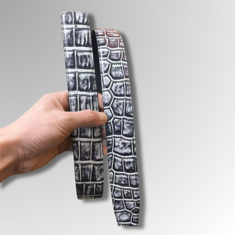 Handpainted Crocodile Leather Belt-alt7