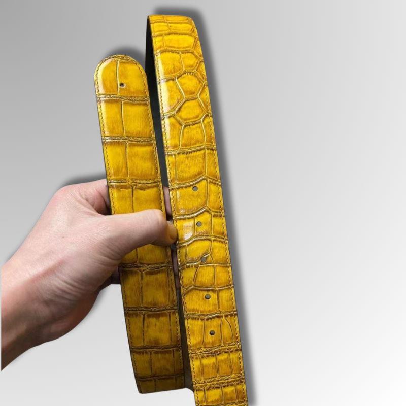 Handpainted Crocodile Leather Belt-alt2
