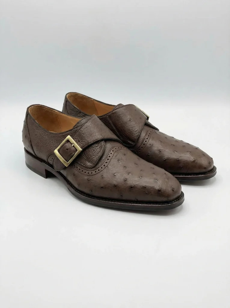 Ostrich Leather Monk Shoes