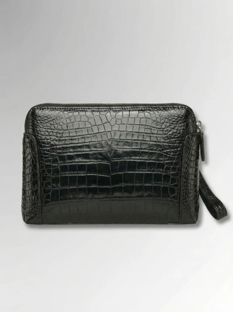 Crocodile Leather Travel Clutch