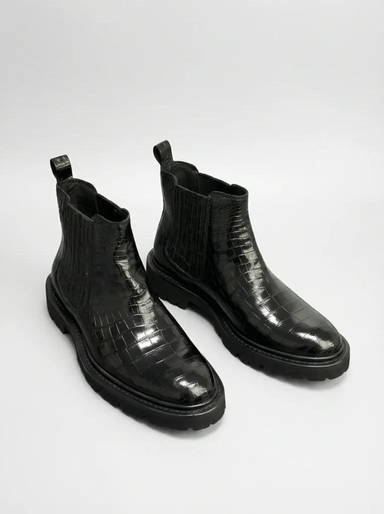 Crocodile Black Chelsea Boots