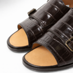 Alligator Leather Double Monk Sandals