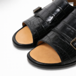 Alligator Leather Double Monk Sandals