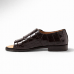 Alligator Leather Double Monk Sandals