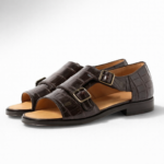 Alligator Leather Double Monk Sandals
