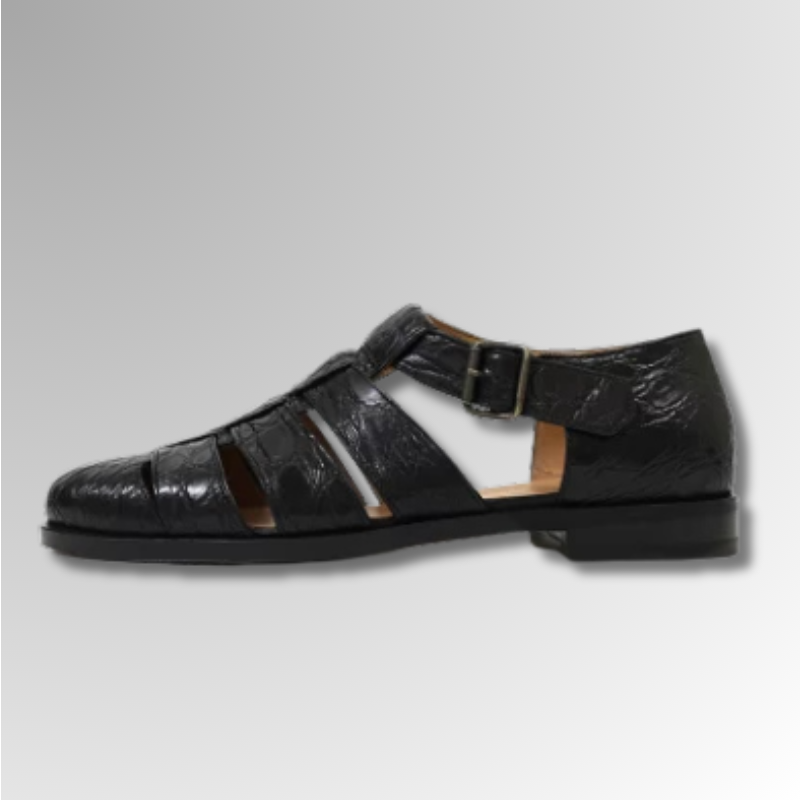 Crocodile Leather Buckle Sandals-alt6