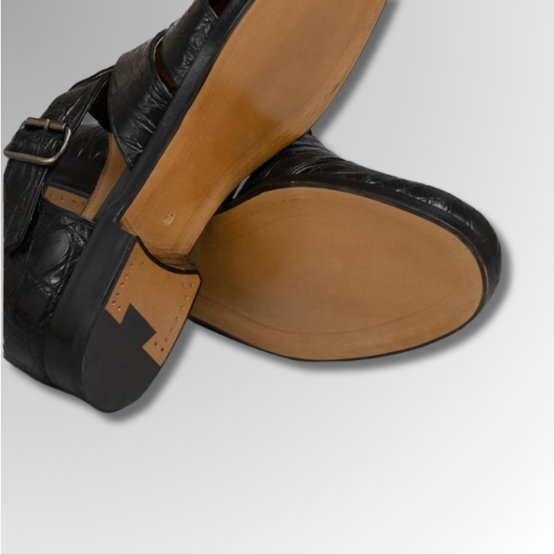 Crocodile Leather Buckle Sandals-alt10