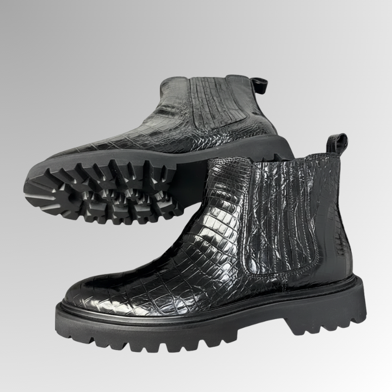 Crocodile Black Chelsea Boots-alt2