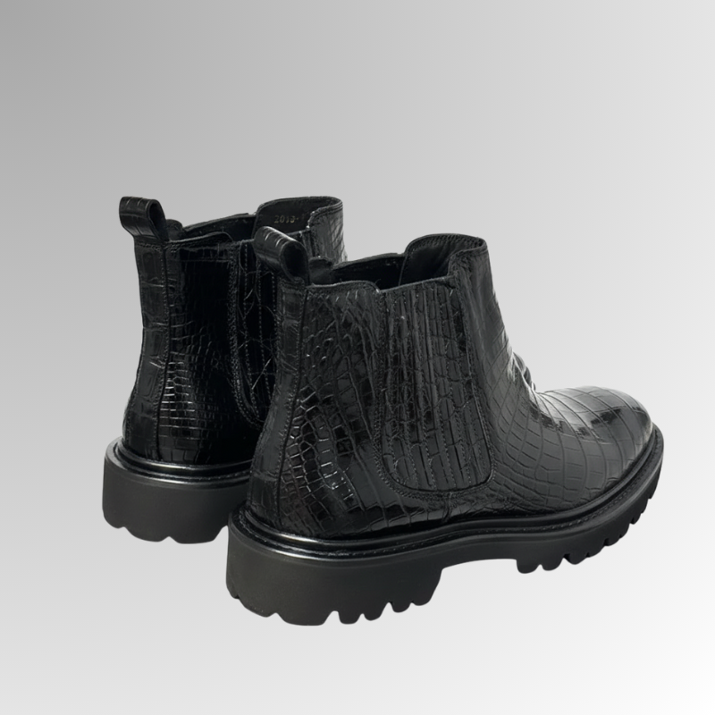 Crocodile Black Chelsea Boots-alt3