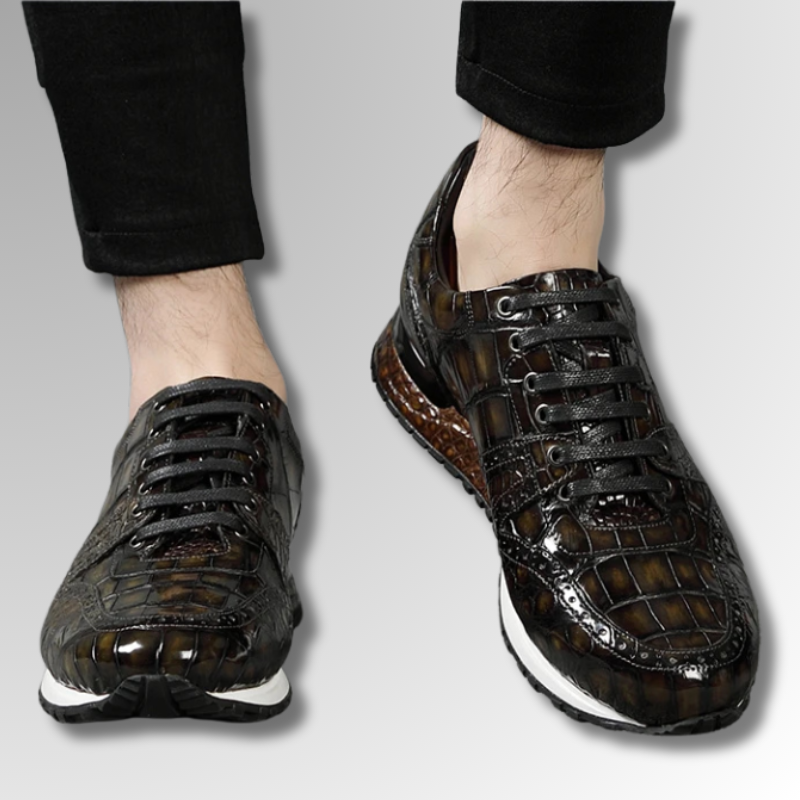Hand-Painted Crocodile Brogue Sneakers-alt3