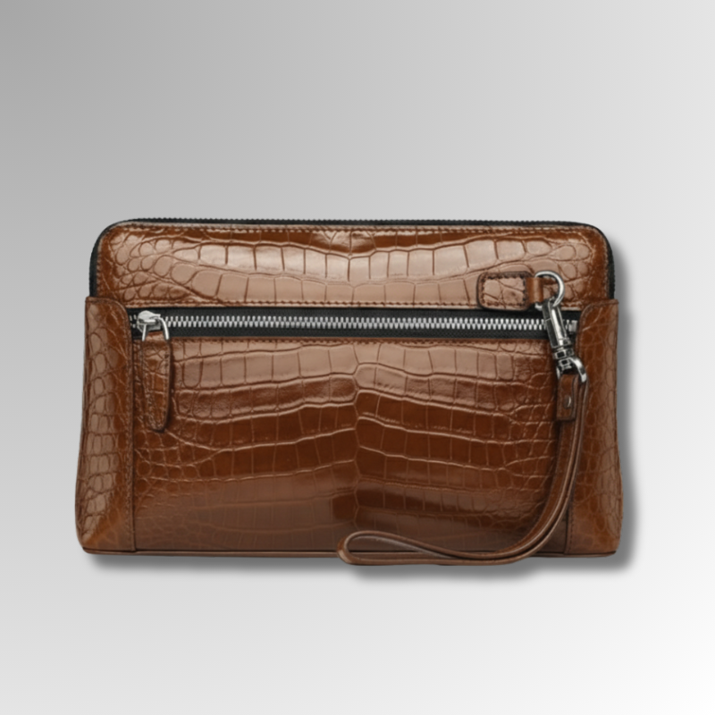 Crocodile Leather Travel Clutch-alt3