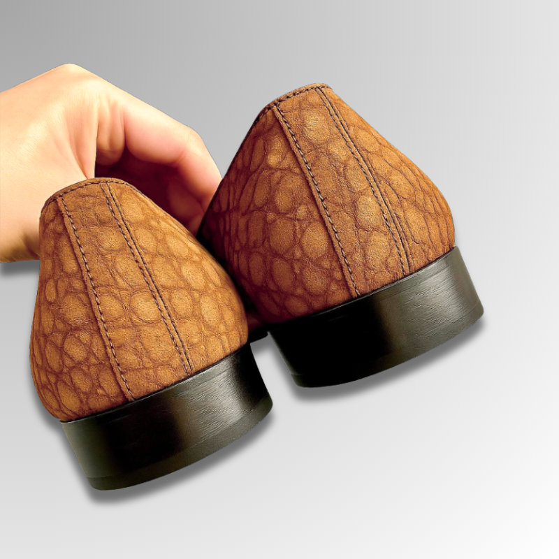 Crocodile Suede Tassel Loafers-alt5