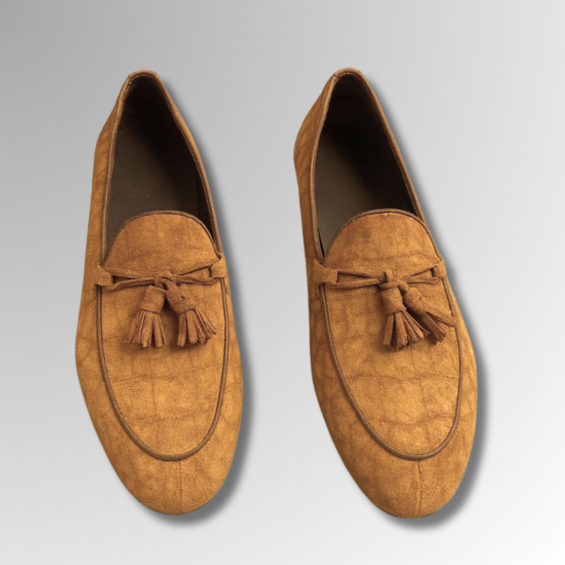 Crocodile Suede Tassel Loafers-alt10