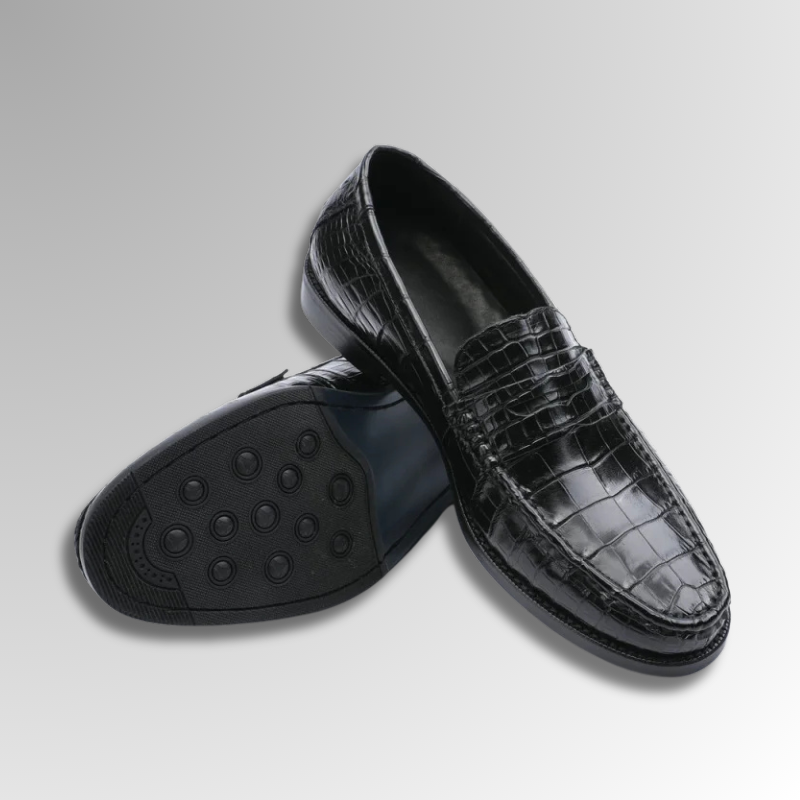 Black Crocodile Penny Loafers-alt6