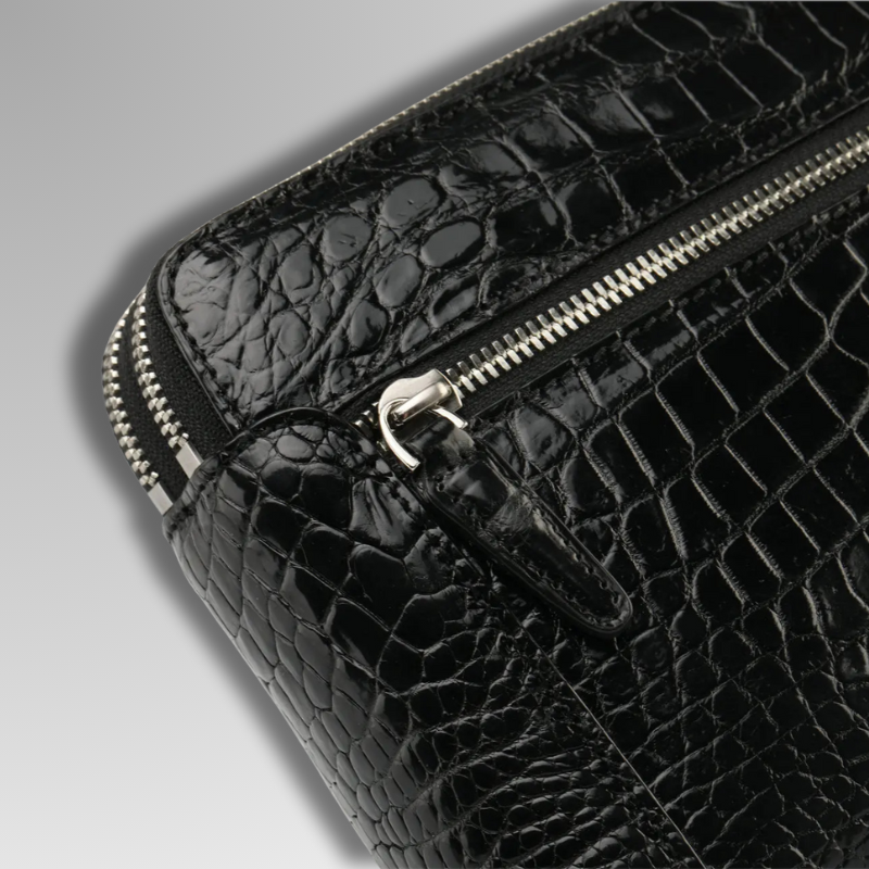 Crocodile Leather Travel Clutch-alt9