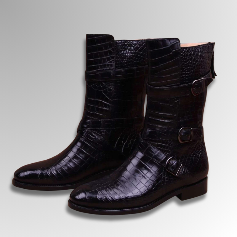 crocodile triple buckle boots-alt5