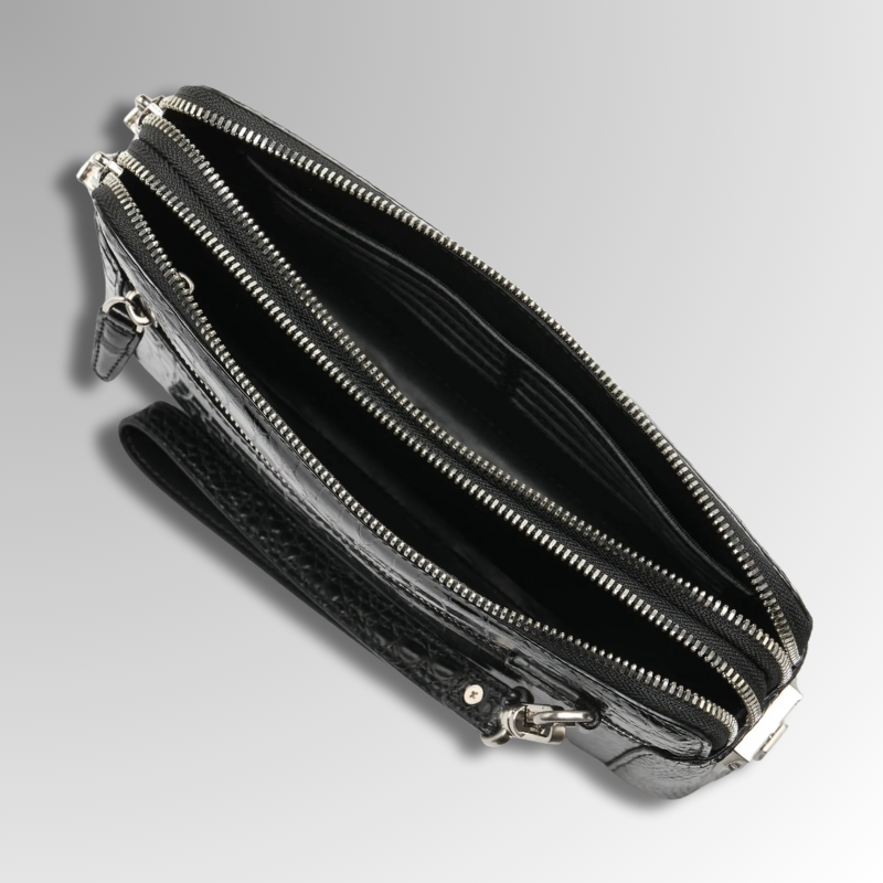 Crocodile Leather Travel Clutch-alt5