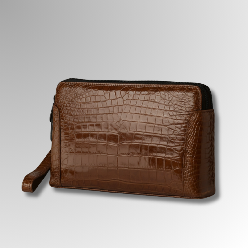 Crocodile Leather Travel Clutch-alt2