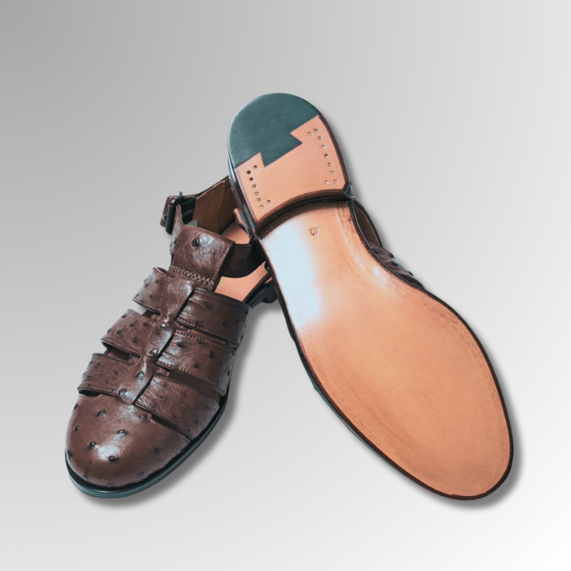 Ostrich Leather Buckle Sandals-alt14