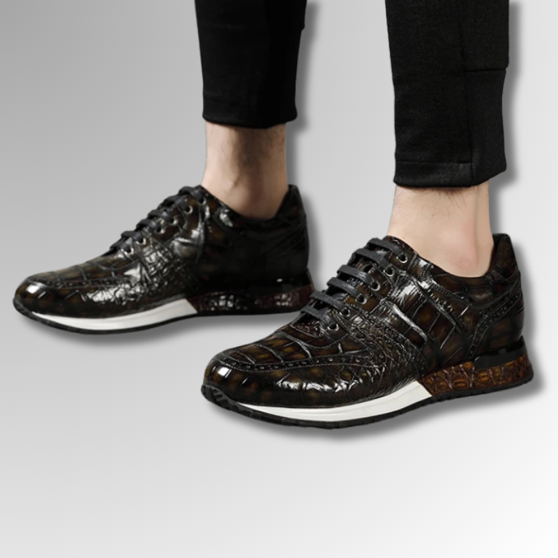 Hand-Painted Crocodile Brogue Sneakers-alt4