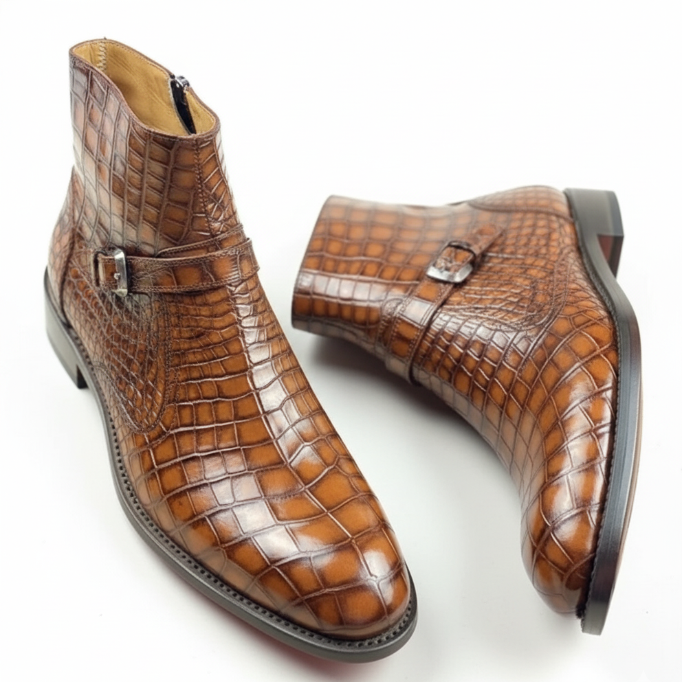 Crocodile Side Buckle Boots-alt15