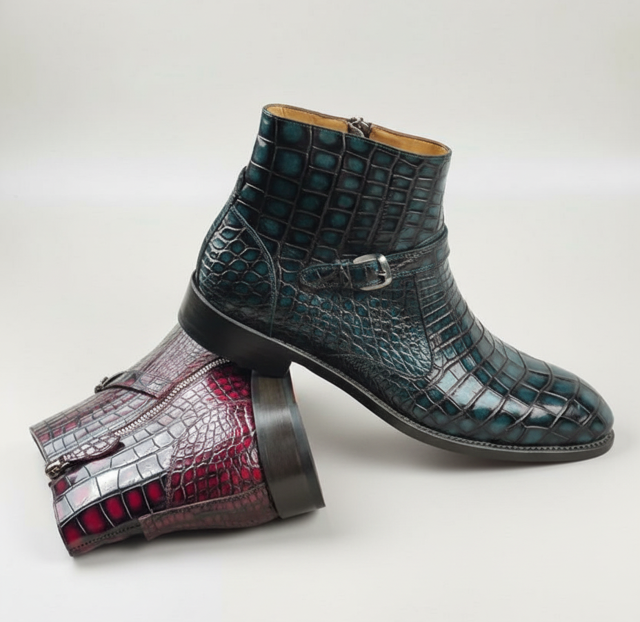 Crocodile Side Buckle Boots-alt12