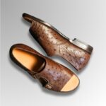 Ostrich Leather Double Monk Sandals-alt4