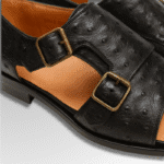 Ostrich Leather Double Monk Sandals-alt5
