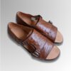 Ostrich Leather Double Monk Sandals