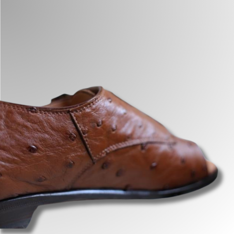 Ostrich Leather Double Monk Sandals-alt12